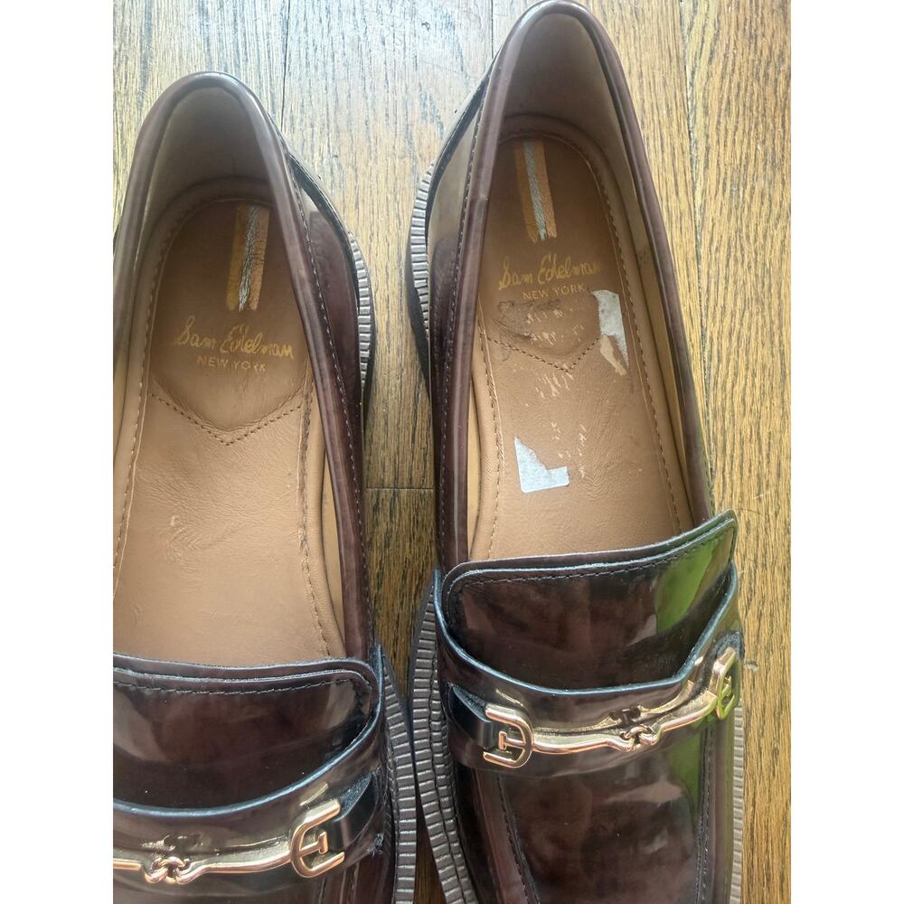 Sam Edelman Laurs Lug Sole Loafer in Chestnut Brown Size 8.5 - Picture 12 of 14